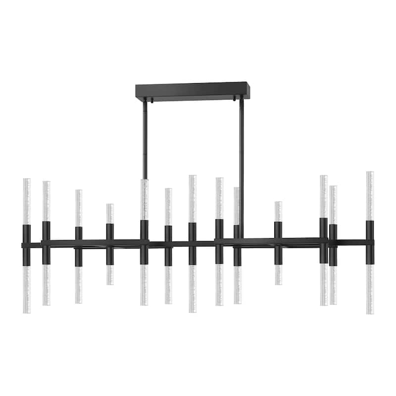 SAFAVIEH Couture Mariet Art Deco Acrylic Tube Chandelier - 50 In. W x 15.5 In. D x 25.5 /49.5 In. H - 48"W x 21"D x 18"H