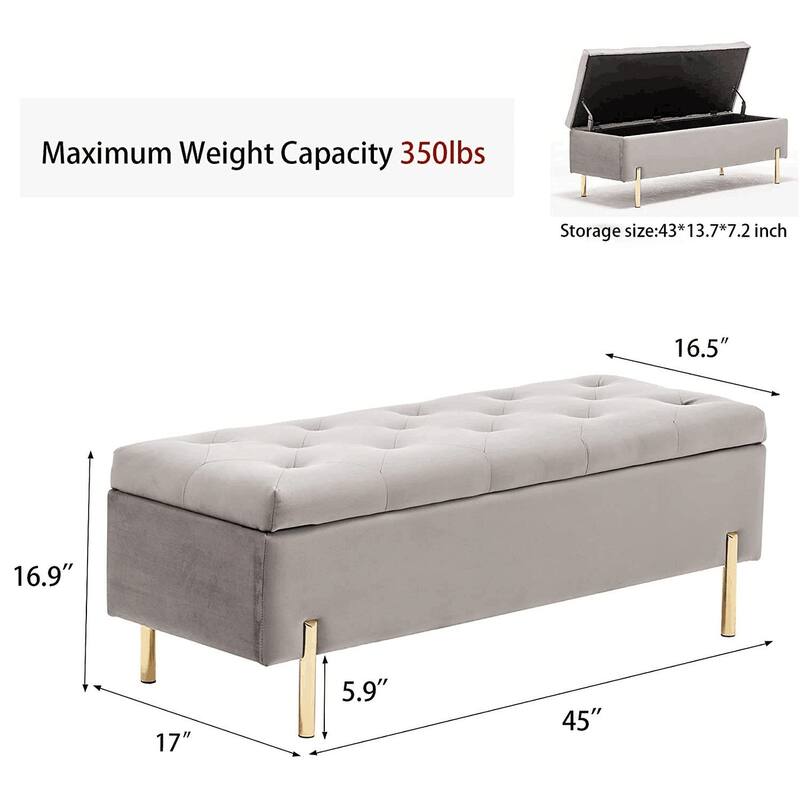 Andeworld End Of Bed Storage Bench,ottoman with storage for living room bedroom bench