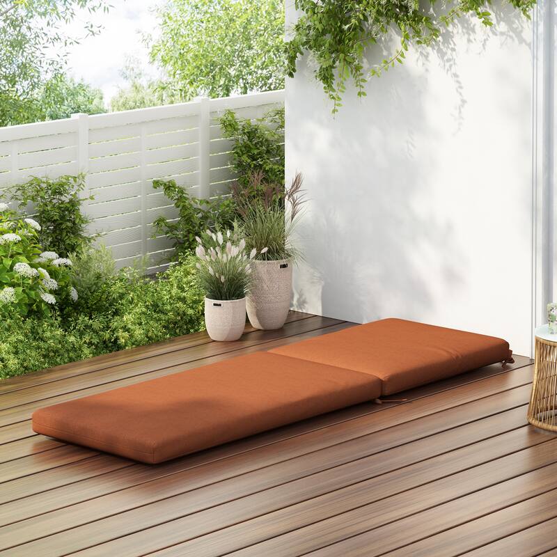 Christopher Knight Home - Noah Luxurious Comfort Outdoor Chaise Lounge Cushion with Secure Ties and Plush Support - Orange