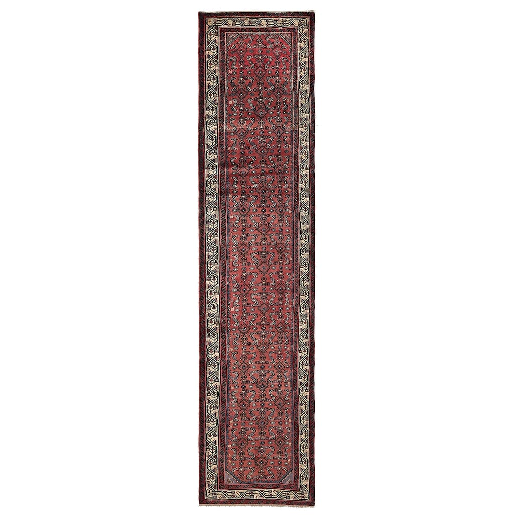 ECARPETGALLERY Hand-knotted Andelz Red Wool Rug - 2'10 x 12'9