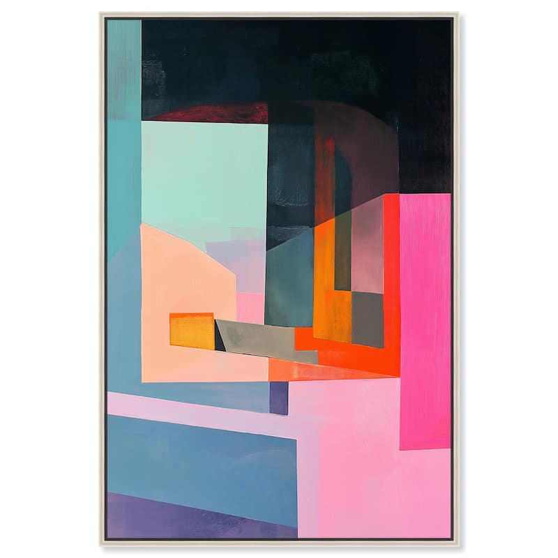 Color Blocks I Canvas by Art Remedy - 30" x 45" - Silver