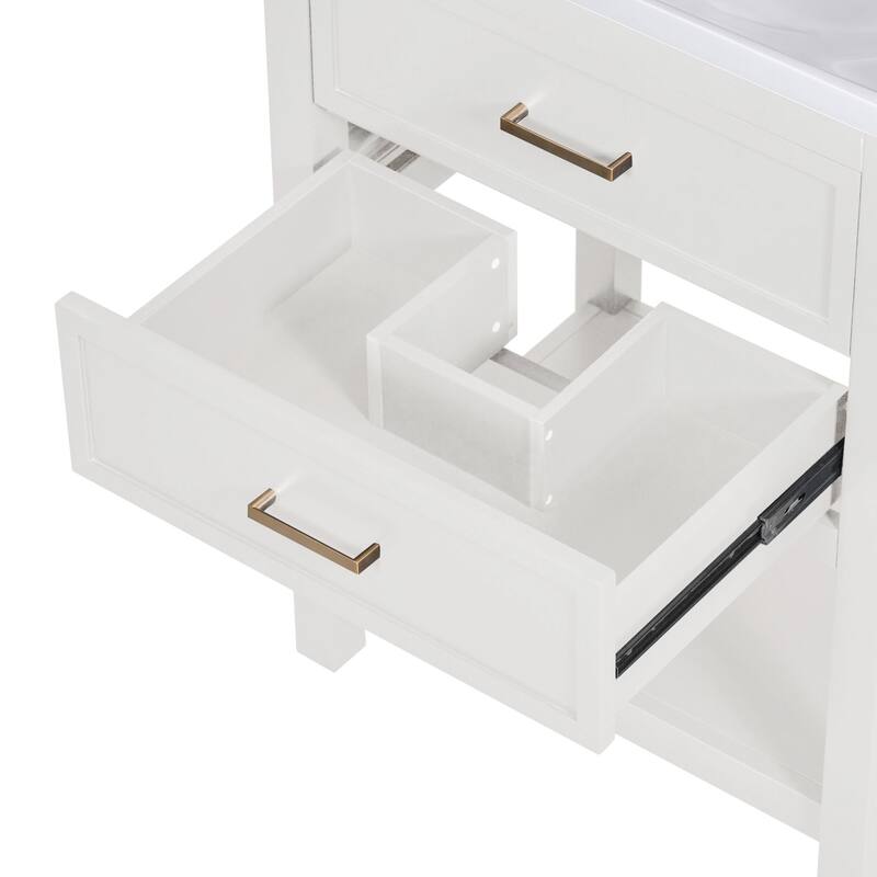 24'' Bathroom Vanity with Top Single Sink with 2 Drawers