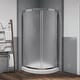 preview thumbnail 27 of 25, OVE Breeze Round Corner Shower Kit with Frosted Glass Sliding Door and Shower Base Pan (Walls not Included) 35" - Chrome