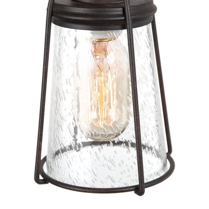 Mini Modern Coastal Brass/ Bronze Lantern Pendant LED Dimmable Kitchen Island Lighting with Glass - 5 inches
