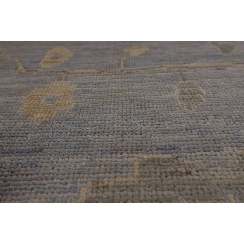 Blues Oushak Turkish Area Rug Handmade Wool Carpet - 8'0"x 9'10"