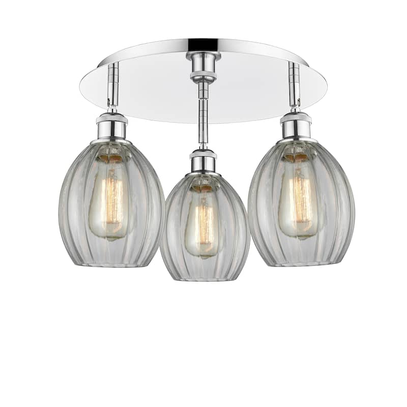 Innovations Lighting Eaton - 3 Light Flush Mount - Clear/Polished Chrome