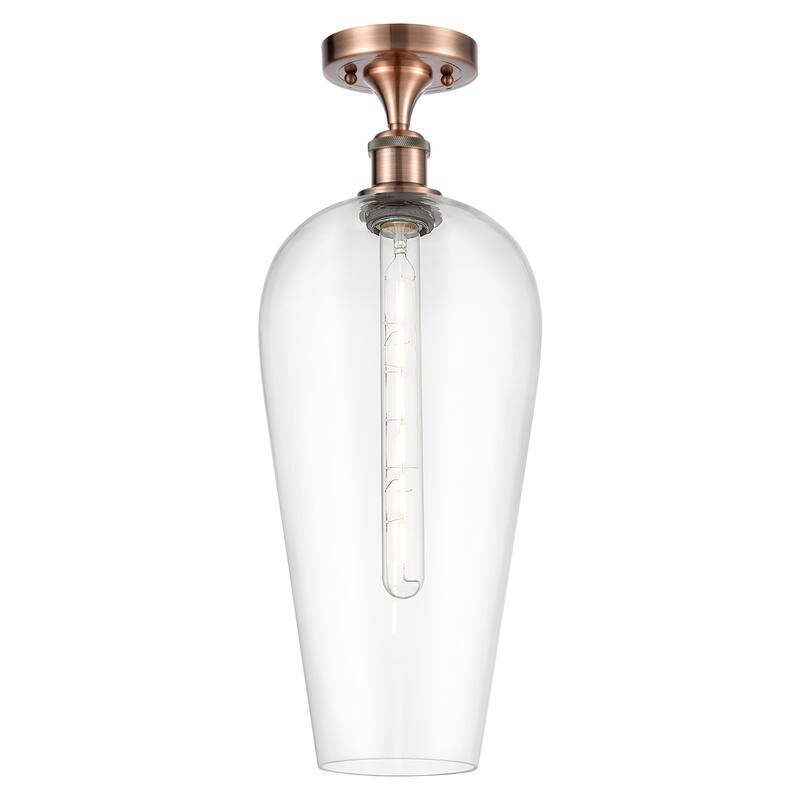 Innovations Lighting 516-1C-20-8 Chelsea Semi-Flush Chelsea 8" Wide - Antique Copper / Clear