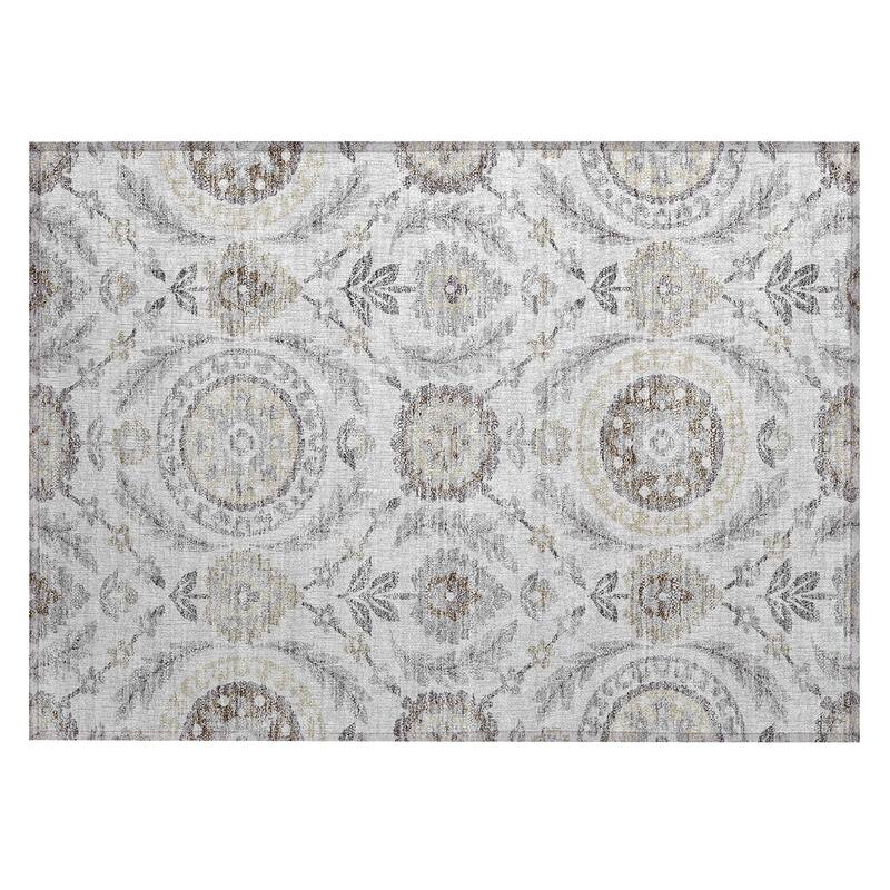 Machine Washable Indoor/ Outdoor Chantille Suzani Boho Rug