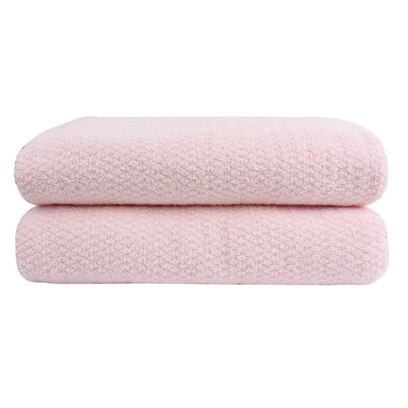Everplush® Essential Diamond Bath Sheet - Set of 2 - Pale Pink