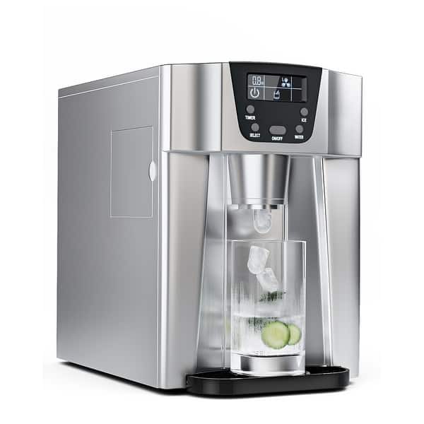 2-In-1 Ice Maker Water Dispenser 36lbs/24H LCD Display-Silver - On Sale ...
