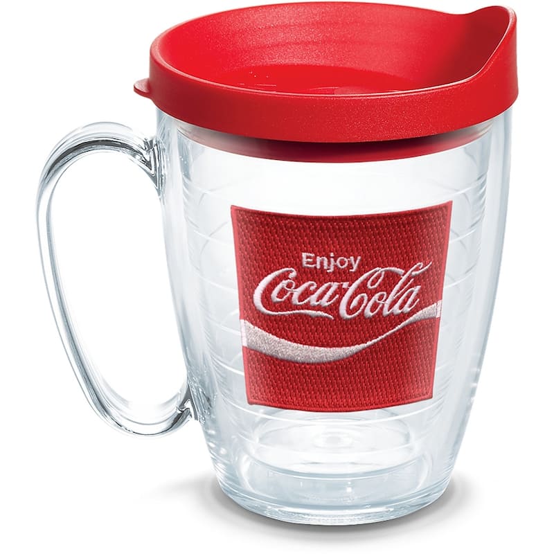 Tervis Coca-Cola - Enjoy Coke Emblem Made in USA Double Walled Insulated Travel Tumbler, Red Lid - 16oz Mug - 16oz Mug