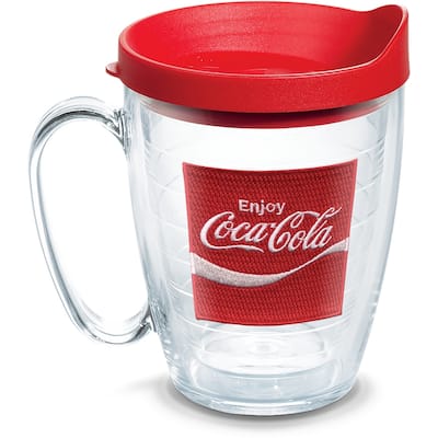 Tervis Coca-Cola - Enjoy Coke Emblem Made in USA Double Walled Insulated Travel Tumbler, Red Lid - 16oz Mug