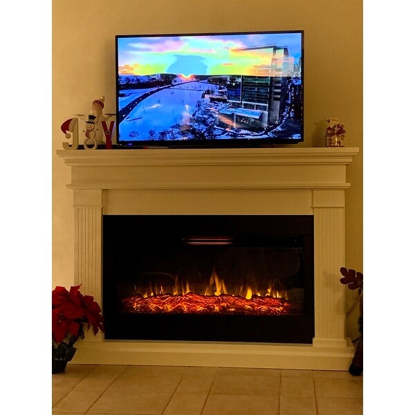 Top Product Reviews For Beau Electric Fireplace In White 58 5l X 11 375w X 42 125h 58 5l X 11 375w X 42 125h 23058281 Overstock