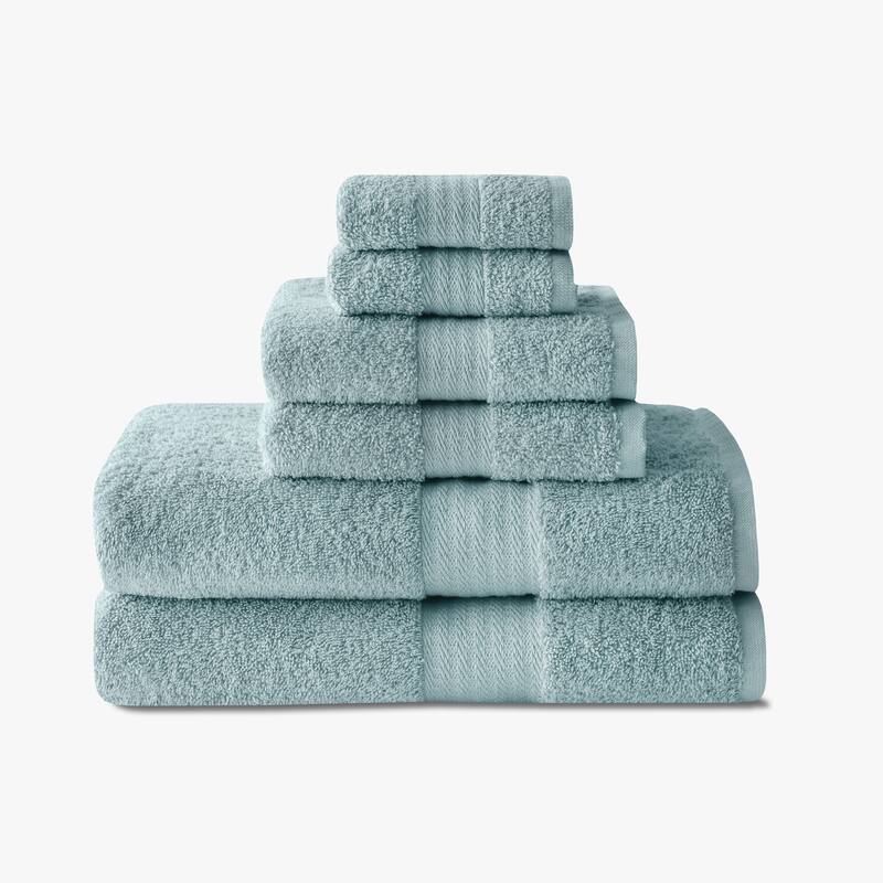 True Classic Towels - 6 Piece Bath Towel Set - Light Blue