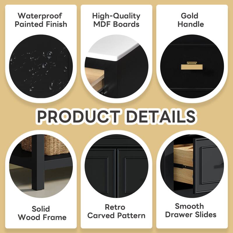 60'' Freestanding Bathroom Vanity Set with White Integrated Ceramic Sink - 60'' x 18'' x 34''