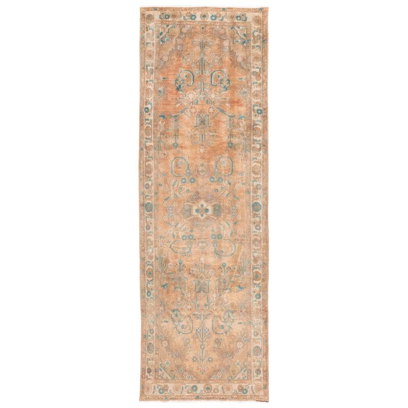 ECARPETGALLERY Hand-knotted Antalya Vintage Copper Wool Rug - 3'5 x 10'8