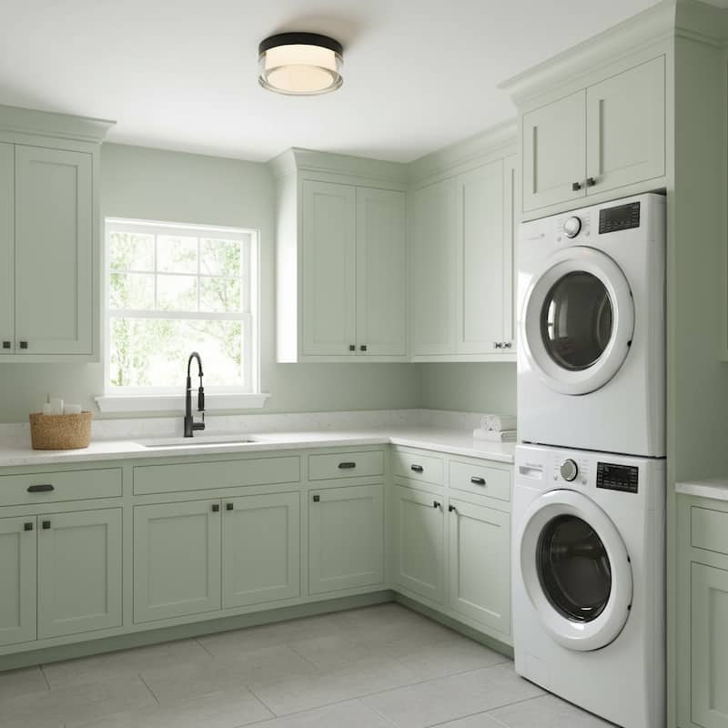 6-Inch LED Flush Mount Light Acrylic Diffuser Dimmable 1500 Lumens - Black