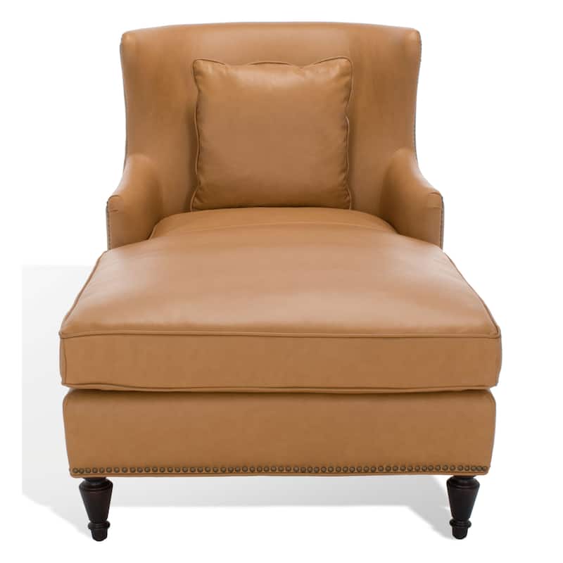 SAFAVIEH Couture Salbjorg Upholstered Chaise Lounger - 33 In W x 63 In D x 38.5 In H - 33Wx63Dx39H