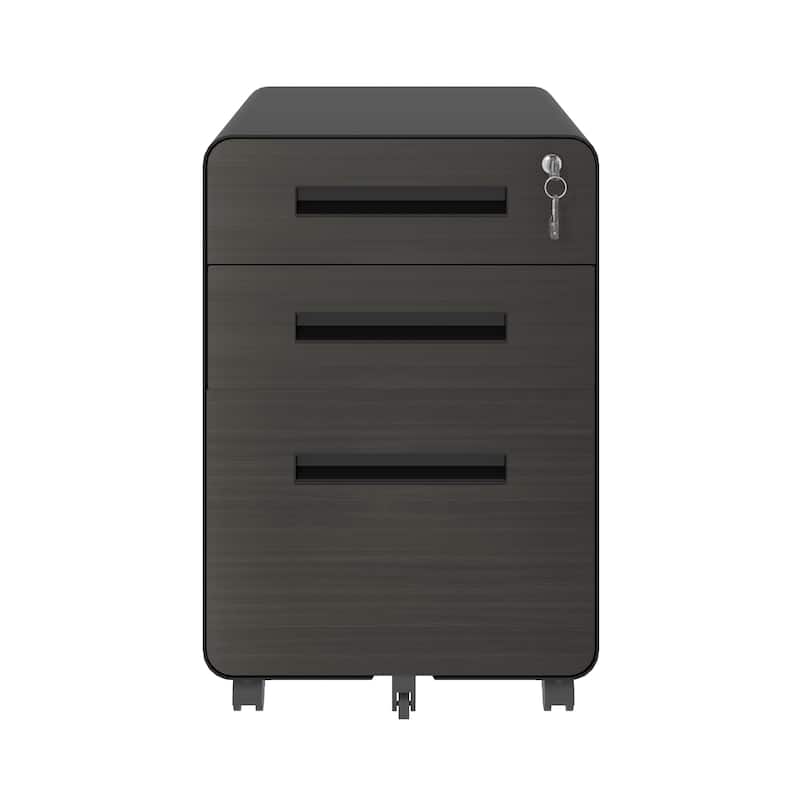 3-Drawer Mobile File Cabinet with Lock, All-Steel Metal Storage Cabinet on Casters, for Home & Office, Holds A4/Letter Files