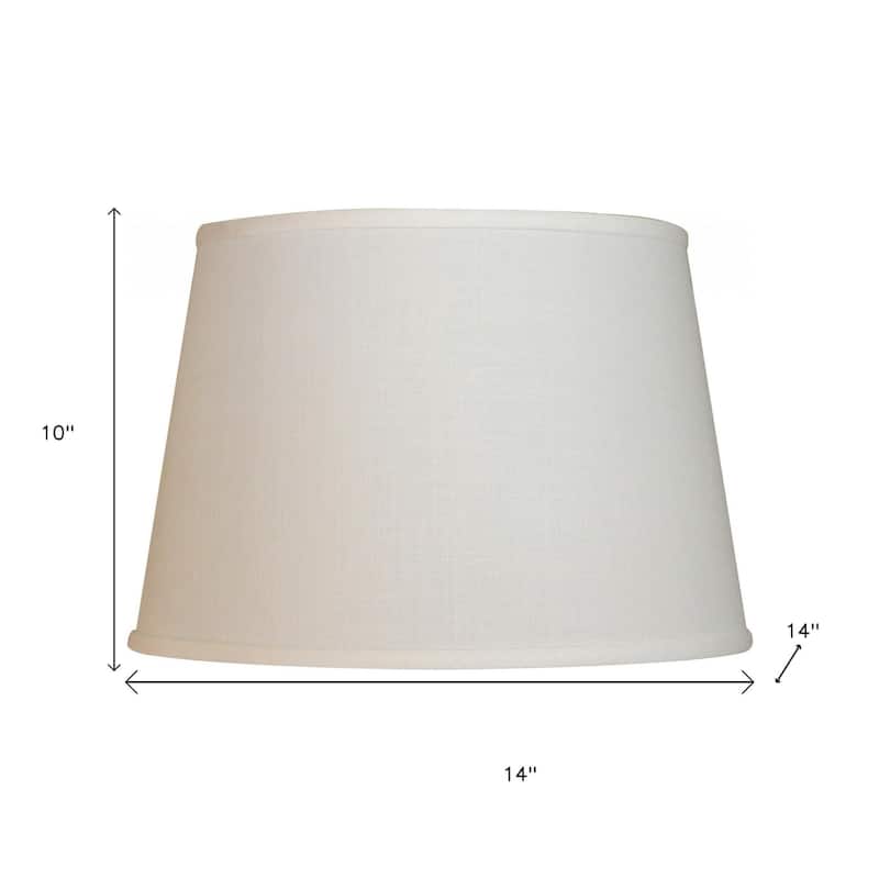 HomeRoots White Linen Empire Lamp Shade - 14" L x 14" W x 9.5" H