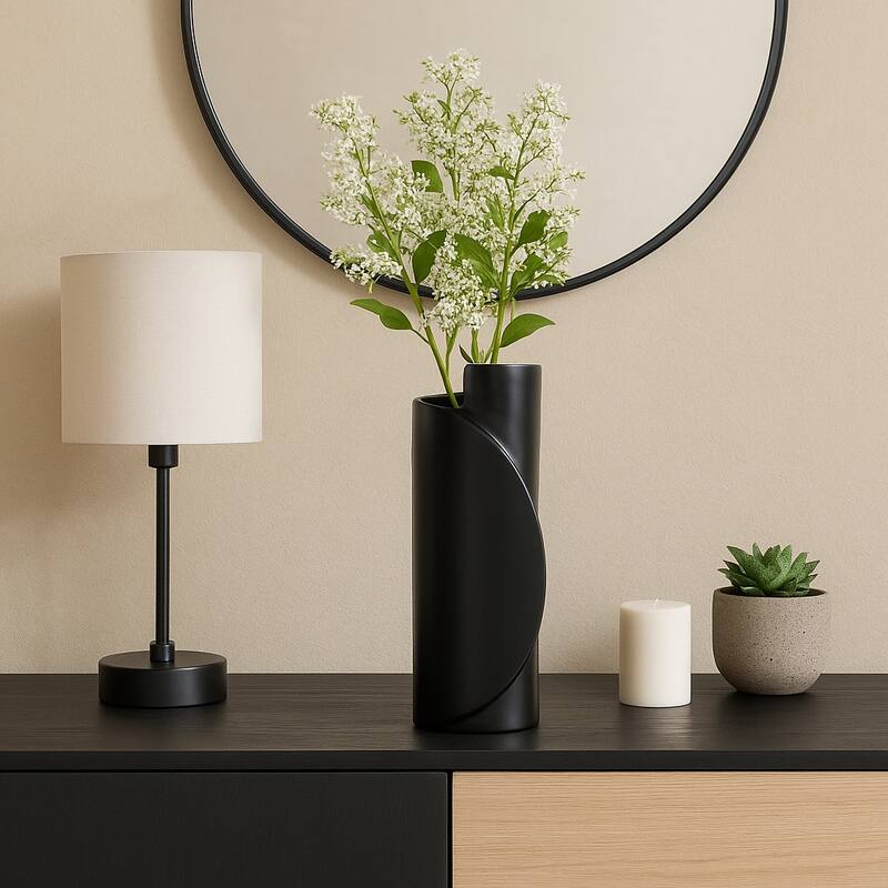 Modern Table Vase with Sculptural Curved Wrap Design