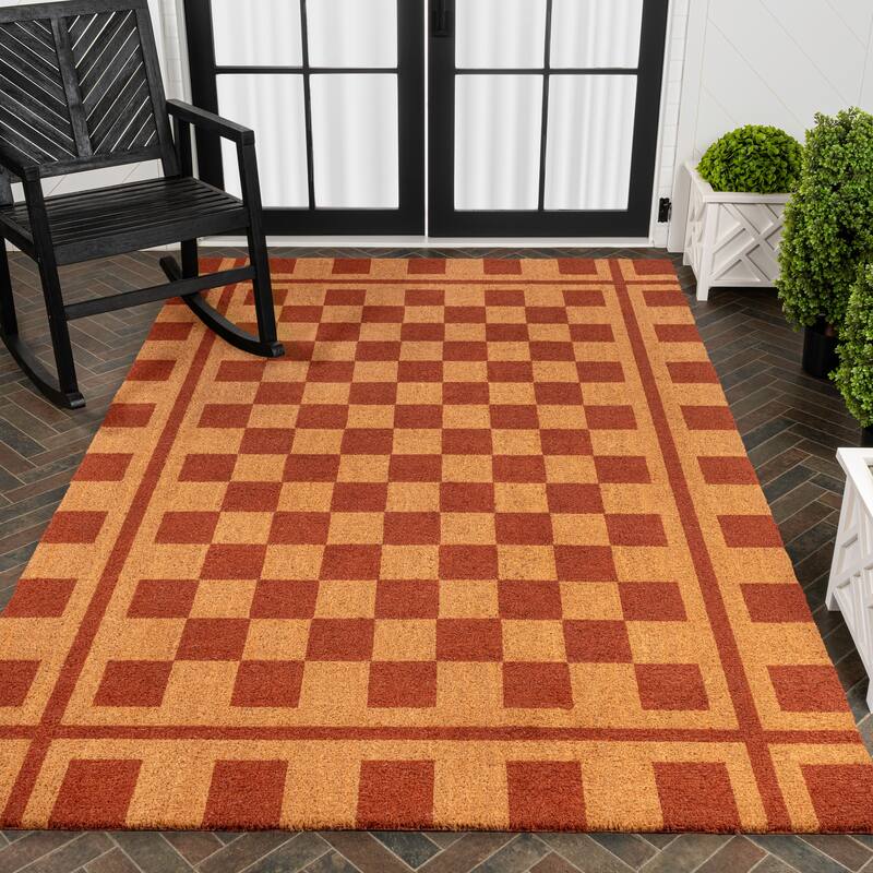 JONATHAN Y Classic Natural Coir Indoor/Outdoor Mat
