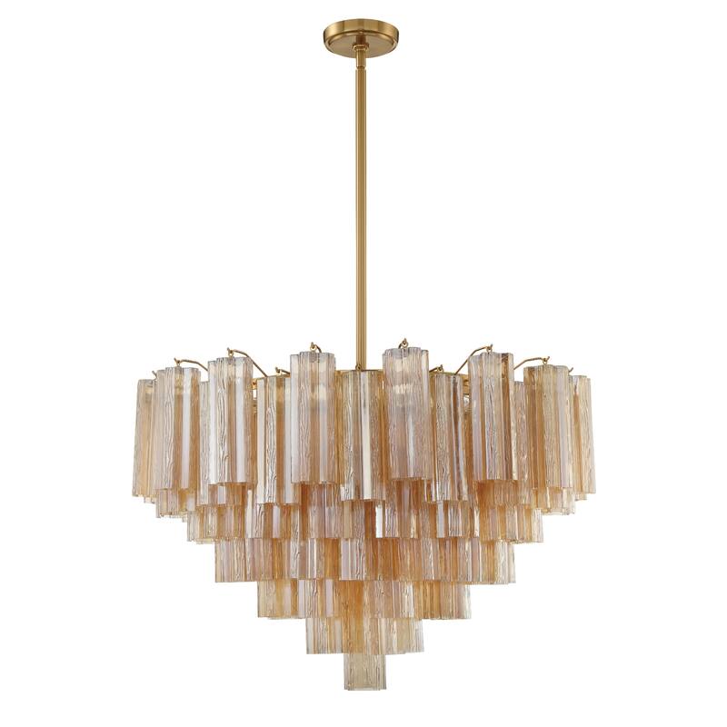 Addis 16 Light Aged Brass Chandelier - 32"W x 21.5"H x 32"D