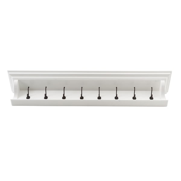 NovaSolo Halifax Coastal White 8 Hook Coat Rack 130cm Solid