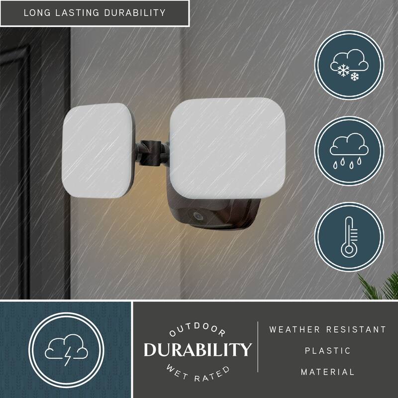 Theta 2 Light LED Outdoor Dusk to Dawn Security Flood Light White