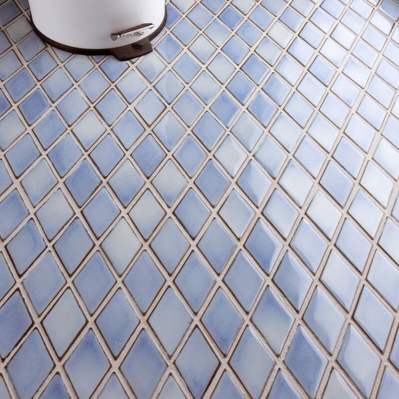 Merola Tile Hudson Kite Frost Blue 10-1/8" x 11-3/4" Porcelain Mosaic Floor and Wall Tile