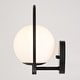 preview thumbnail 11 of 9, Bucktown 1 Light Mid-Century Modern Wall Sconce White Globe Glass