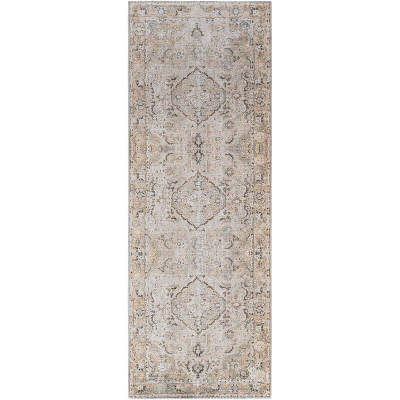 Livabliss Kemer Traditional Washable Area Rug - 2'7" x 10' - Beige