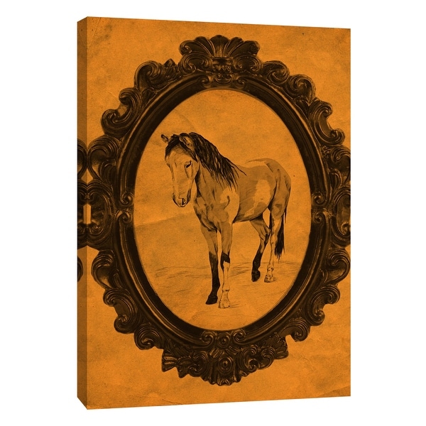 PTM Images 9-108946 PTM Canvas Collection 10" x 8" - "Framed Paint Horse in Tangerine" Giclee Horses Art Print on Canvas