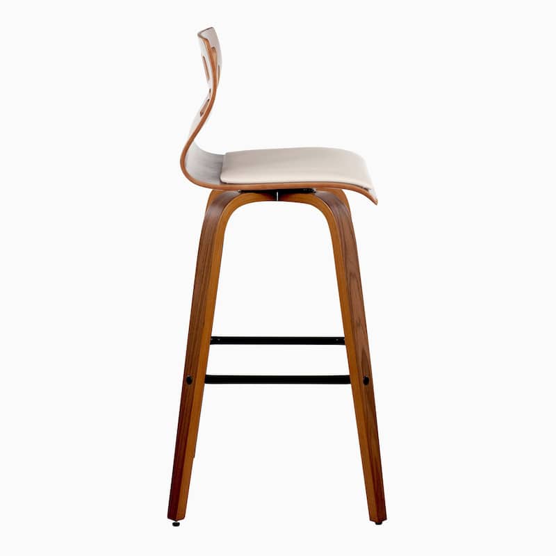 Carson Carrington Sala 30" Fixed-Height Bar Stool with Bent Wood Legs & Square Footrest (Set of 2)