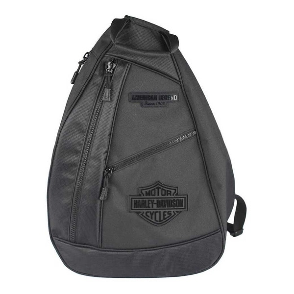 Harley-Davidson Rubber Patch Black Bar & Shield Sling Backpack
