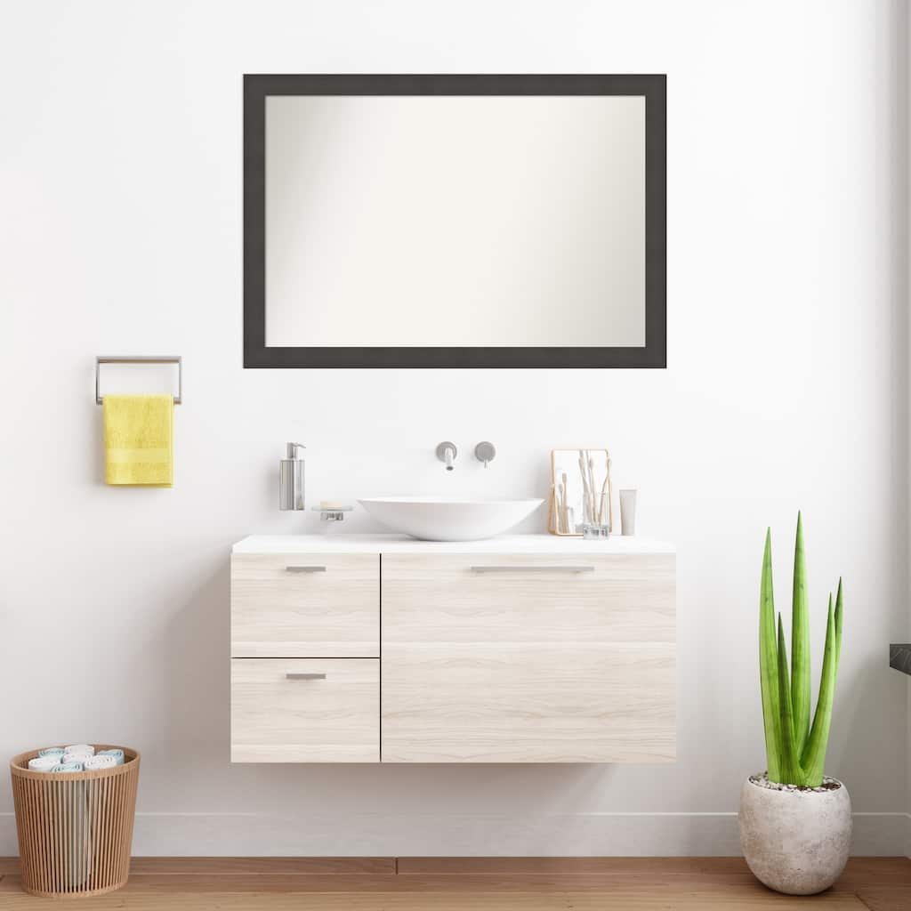 Blaine Narrow Non-Beveled Framed Bathroom Vanity Wall Mirror