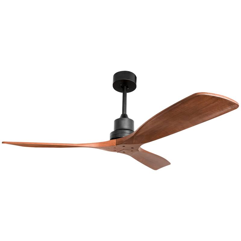Clihome 52 In. Farmhouse Ceiling Fan With Remote Carved Wood