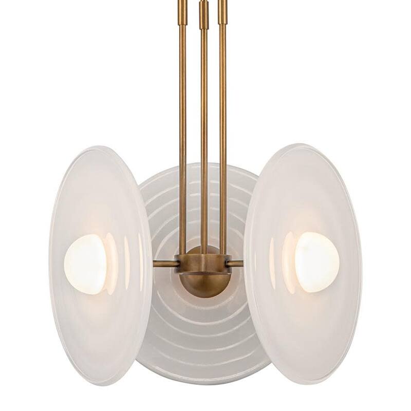 Alora Lighting PD350318 Harbour 19" Wide LED Multi Light Pendant - Vintage Brass / Glossy Opal Glass