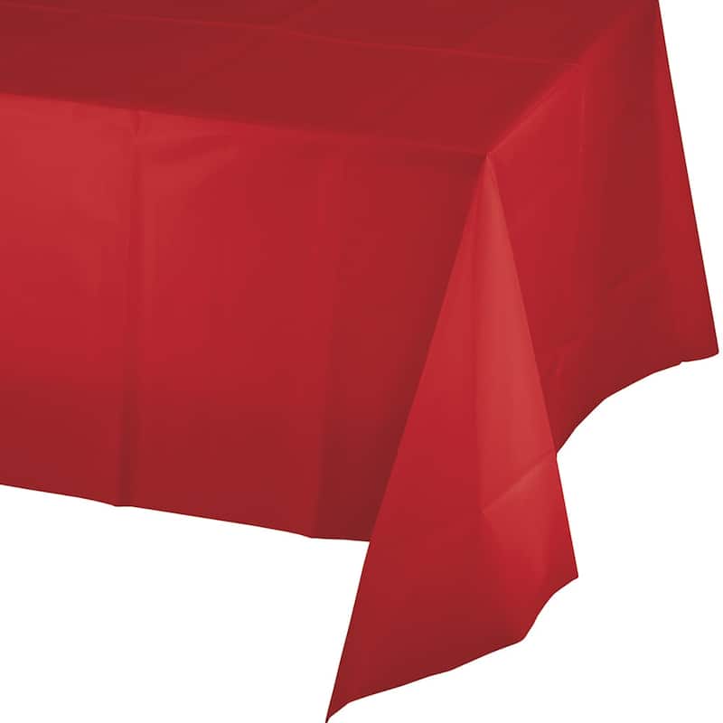 Pack of 12 Classic Red Plastic Banquet Party Table Covers 108'