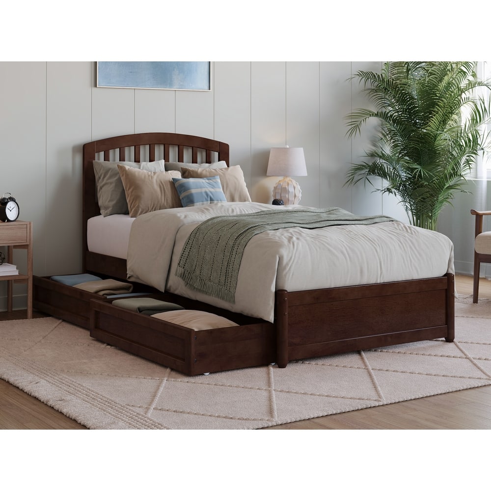 Lucia Platform Bed with Panel Footboard and Storage Drawers