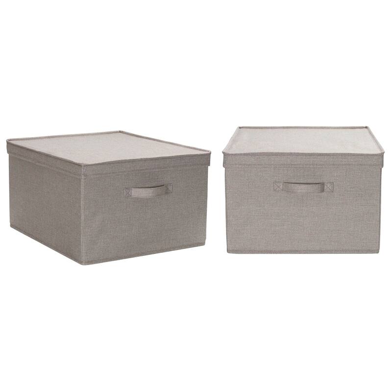 Household Essentials Canvas Storage Bins with Removable Lids (Set of 2)