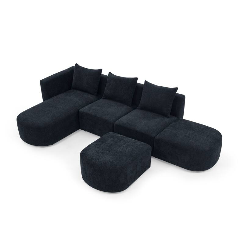 L Shape Sectional Sofa, DIY Combination Living Room Sofa Set, Modular