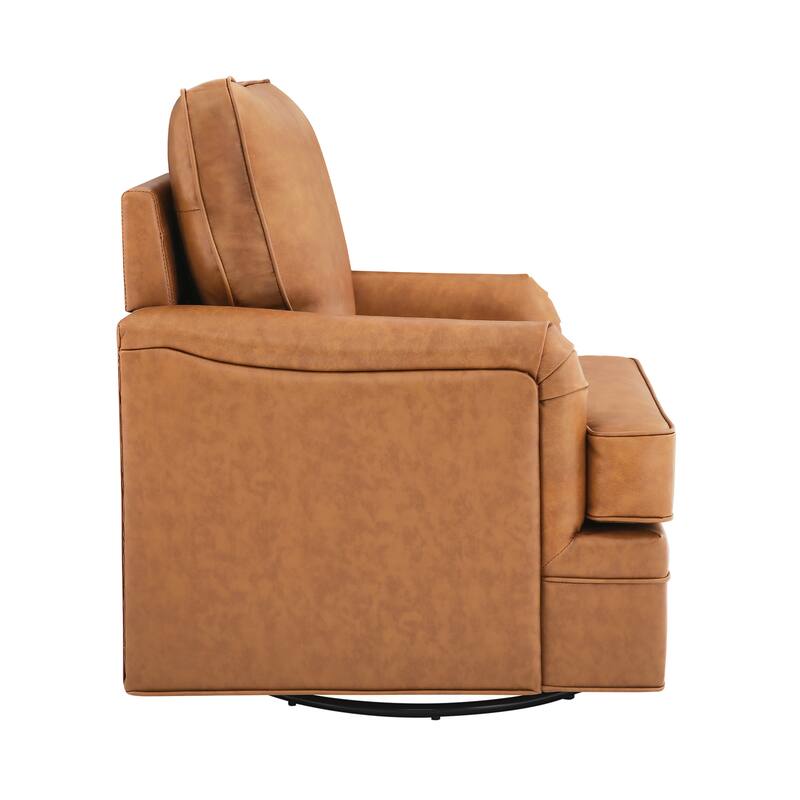 LUE BONA Modern Swivel Accent Chair Leather Armchair for Living Room - 30" W x 32" D x 36" H