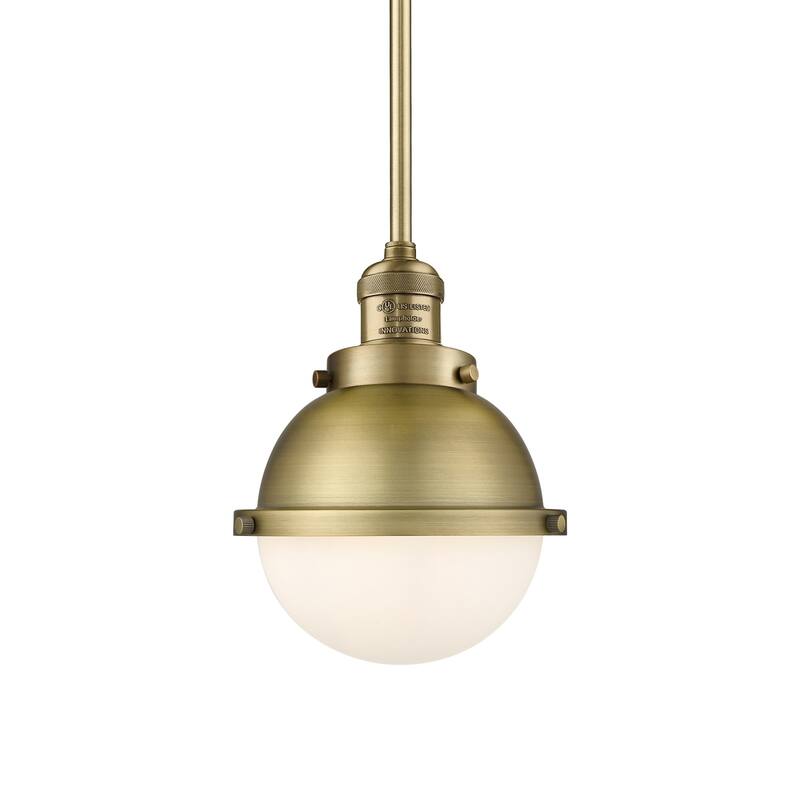 Innovations Lighting 201S-10-7 Hampden Pendant Hampden 7" Wide Mini - Brushed Brass / Matte White