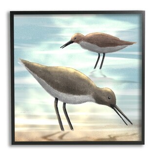 Stupell Sandpipers Grazing Coastal Ocean Shore Framed Giclee Texturized ...