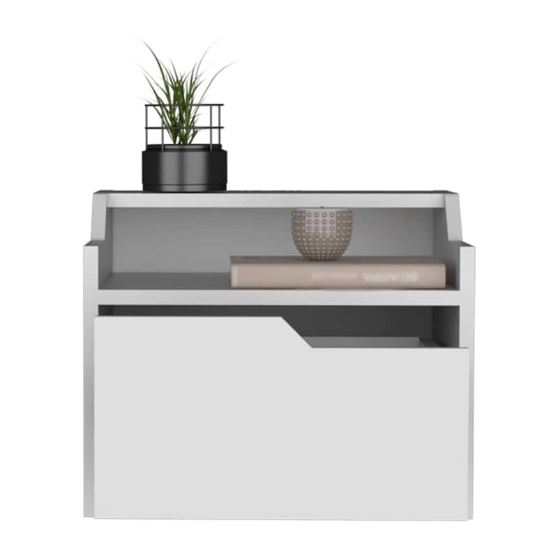 Floating Nightstand Chester,Bedroom,White，for Living Room,and Dining Room