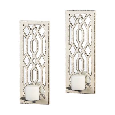 Deco Mirror Candle Wall Sconce (Set of 2) 17.25" Tall