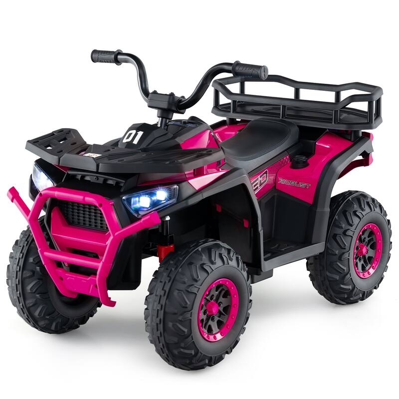 Kids Ride-On ATV with 4-Wheel Shock Absorbers and LED Lights Music Player USB Charging Port - 35" × 19" × 24" (L x W x H)