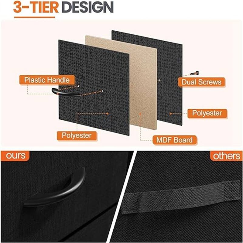 Nightstand with Removable Fabric Bins