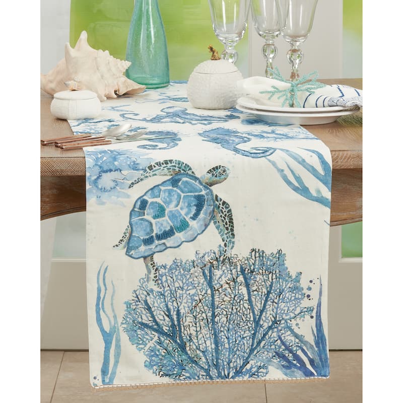Sea Life Design Table Runner - 16"x72"